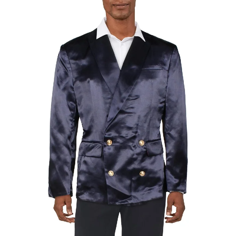 Super Bargain And Now This Mens Satin Suit Separate Double-Breasted Blazer