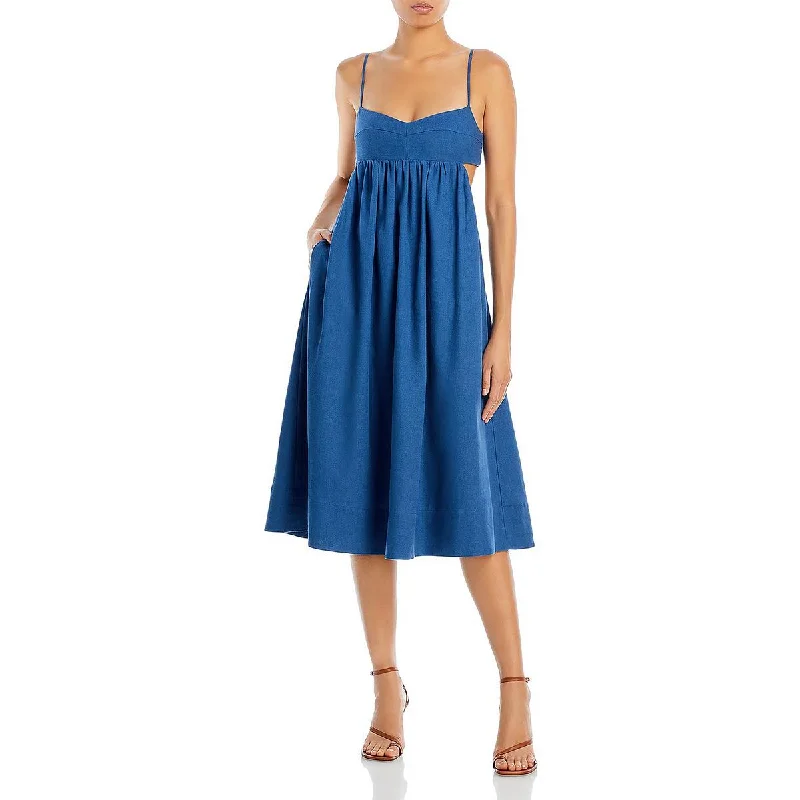 Price Rollback Aqua Womens Havana Linen Blend Boho Sundress