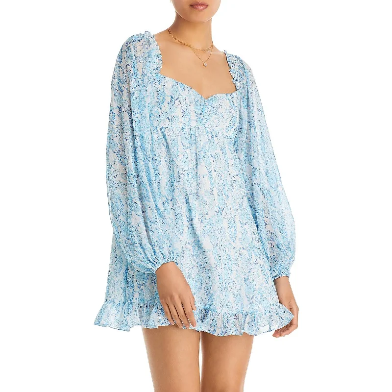 Big Savings Aqua Womens Metallic Short Mini Dress