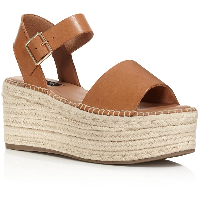 Aqua Womens Rowan Leather Espadrilles