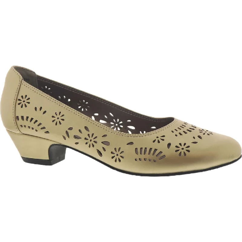 Price Smash Array Womens Dahlia Faux Leather Perforated Dress Pumps