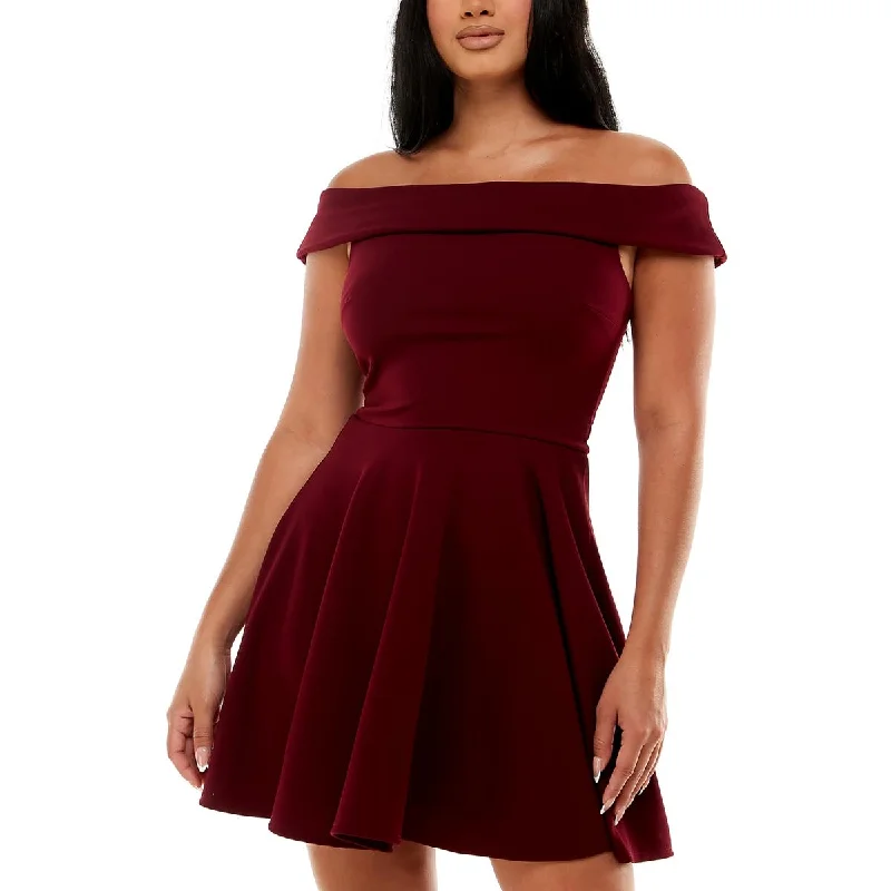 Last Chance B. Darlin Womens Juniors A-Line Mini Fit & Flare Dress