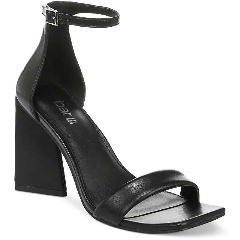 Year-End Sale Bar III Womens Appel Faux Leather Ankle Strap Heels