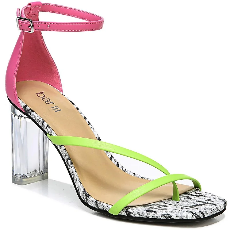 Reduced Prices Bar III Womens Blakke Faux Leather Ankle Strap Heels
