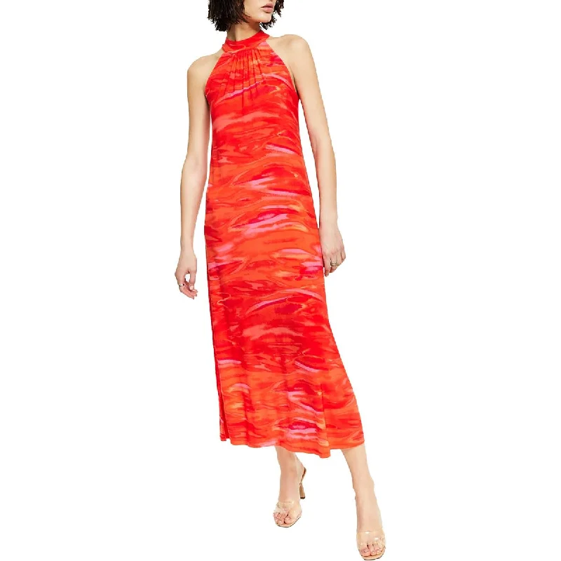 Loyalty Reward Bar III Womens Mock Neck Tea-Length Shift Dress