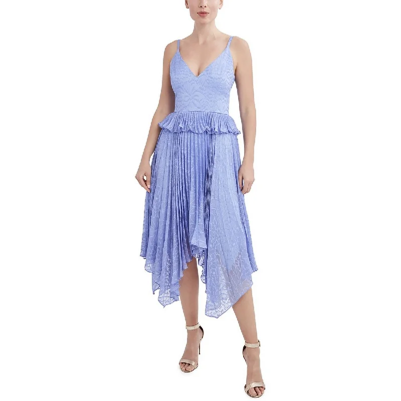 Special Discount BCBGMAXAZRIA Womens Pleated Midi Cocktail And Party Dress