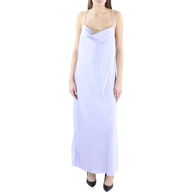 Price Cut BCBGMAXAZRIA Womens Satin Sleeveless Evening Dress