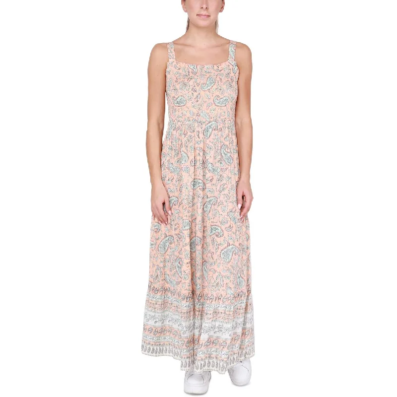Special Discount Black Tape_ Womens Paisley Rayon Maxi Dress