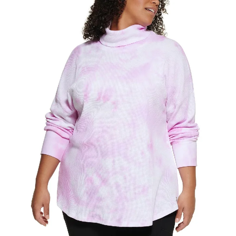 Unmissable Offer Calvin Klein Performance Womens Plus Casual Tie-Dye Turtleneck Top