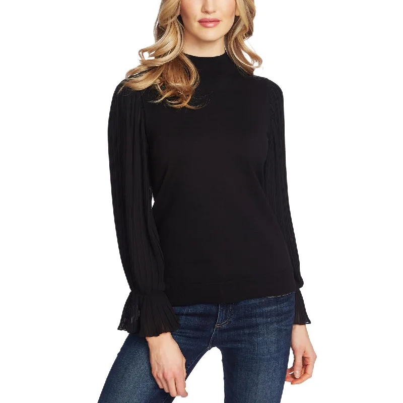 Super Sale CeCe Womens Mock Turtleneck Pleated Sleeves Pullover Top