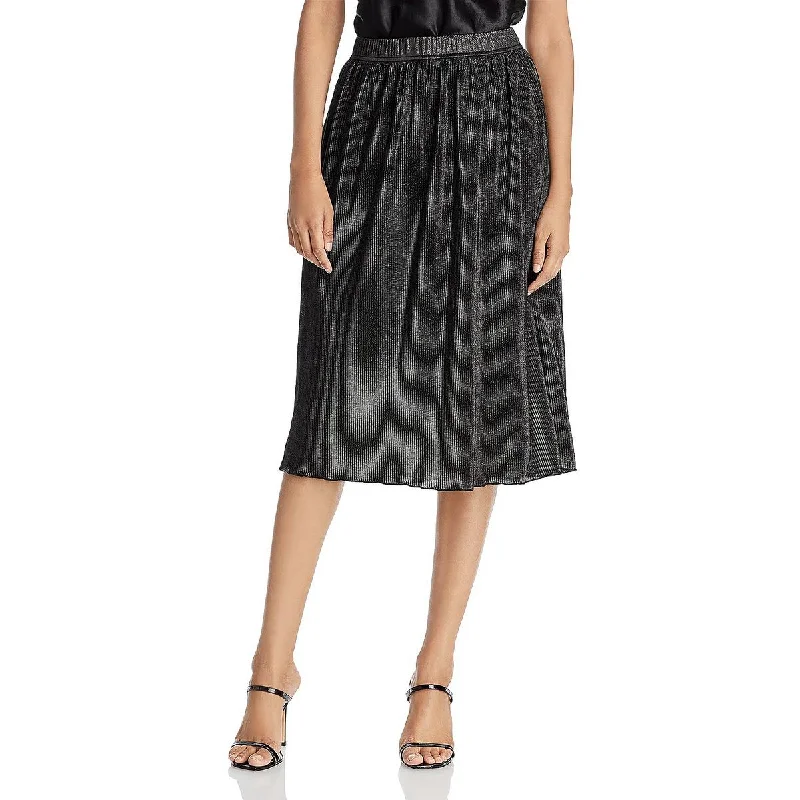 Massive Deals Chenault Womens Foiled Pull On A-Line Skirt