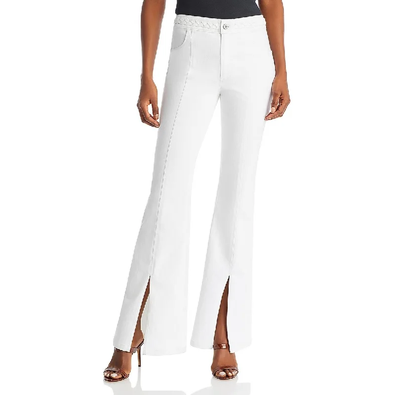 Epic Deals Cinq a Sept Womens High Rise Slit Flared Jeans