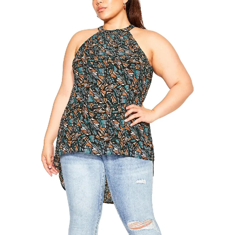 While Supplies Last City Chic Womens Plus Pleated Hi-Low Halter Top