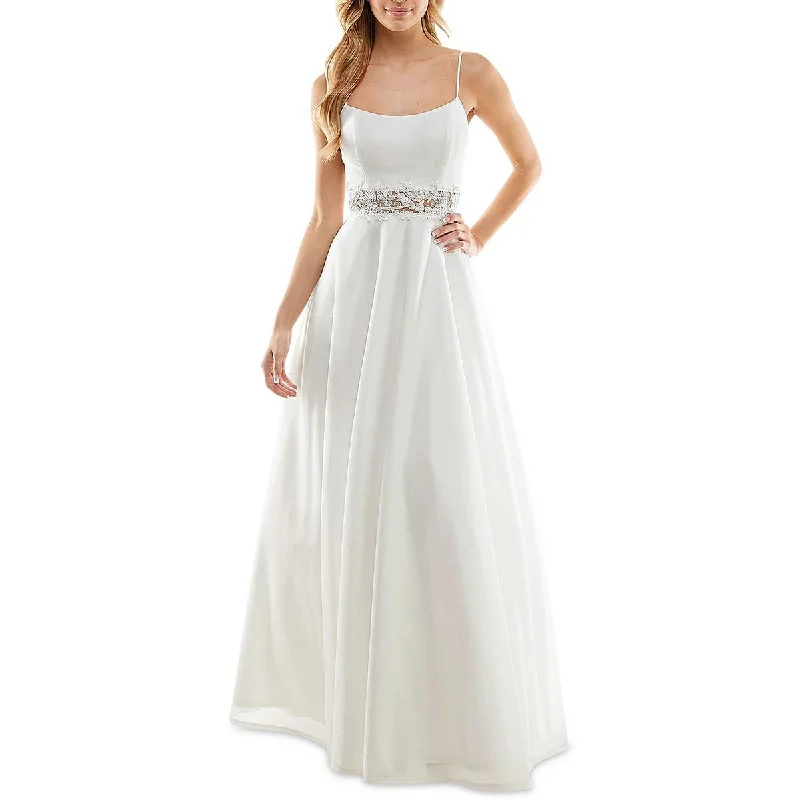 Price Smash City Studios Womens Juniors Embroidered Shimmer Evening Dress