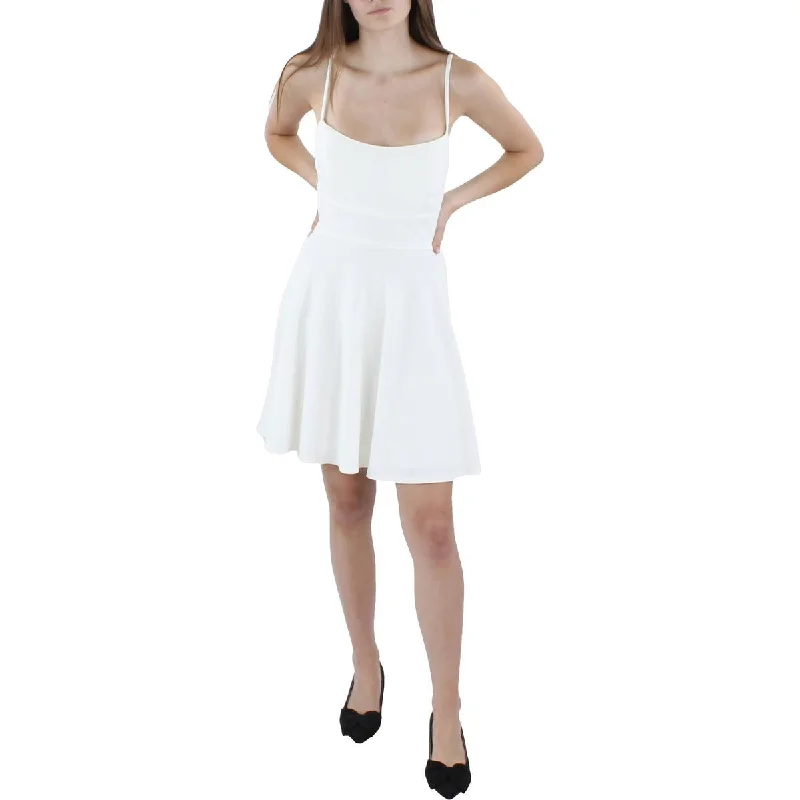 Bargain Bin City Studios Womens Juniors Lace Back Mini Fit & Flare Dress