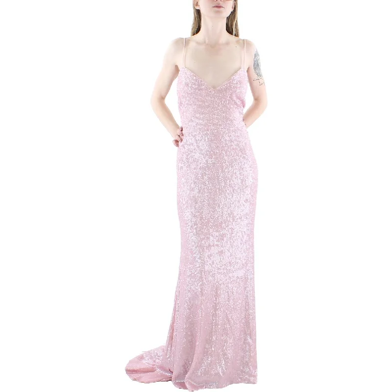 Can't Be Beat Donna Karan Womens Mermaid Sequined Evening Dress