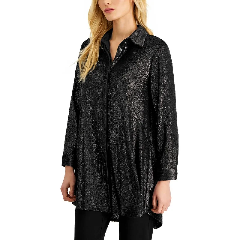 Final Markdown Donna Karan Womens Sequined  Tunic Top