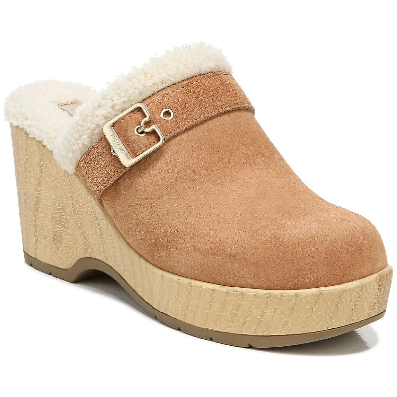 Markdowns Dr. Scholl's Shoes Womens Pixie Faux Fur Lined Mule Clogs