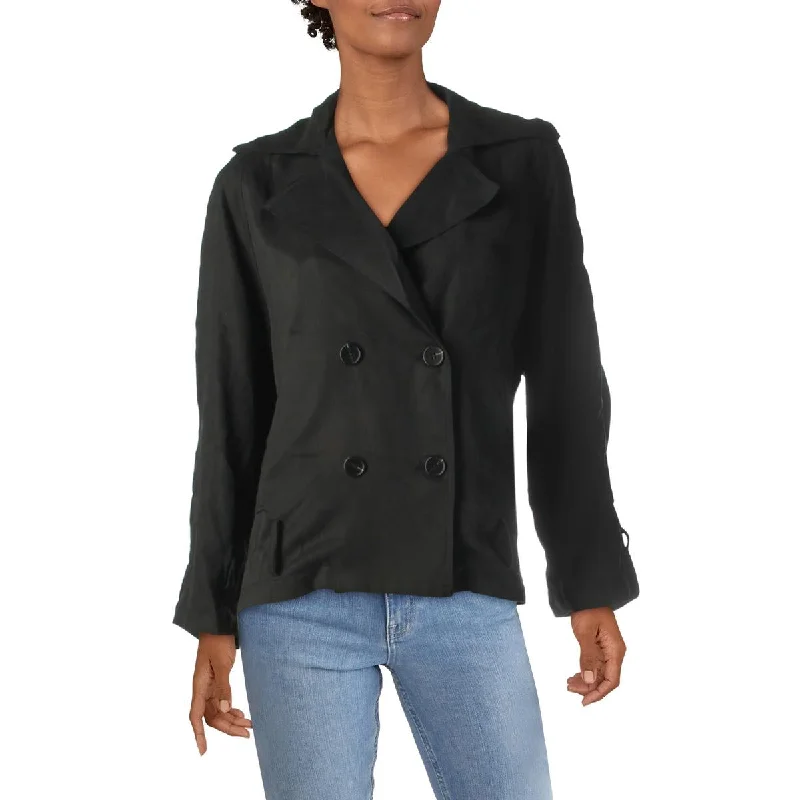 Essue Womens Woven Belted Jacket