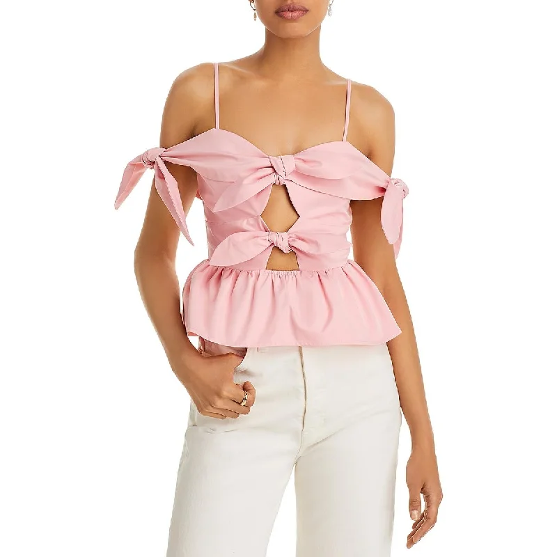 Fantastic Offers Fore Womens Bow Front Tank Peplum Top