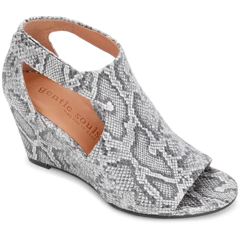 Weekend Flash Sale Gentle Souls by Kenneth Cole Womens Lunette 75 Hooded Leather Wedges