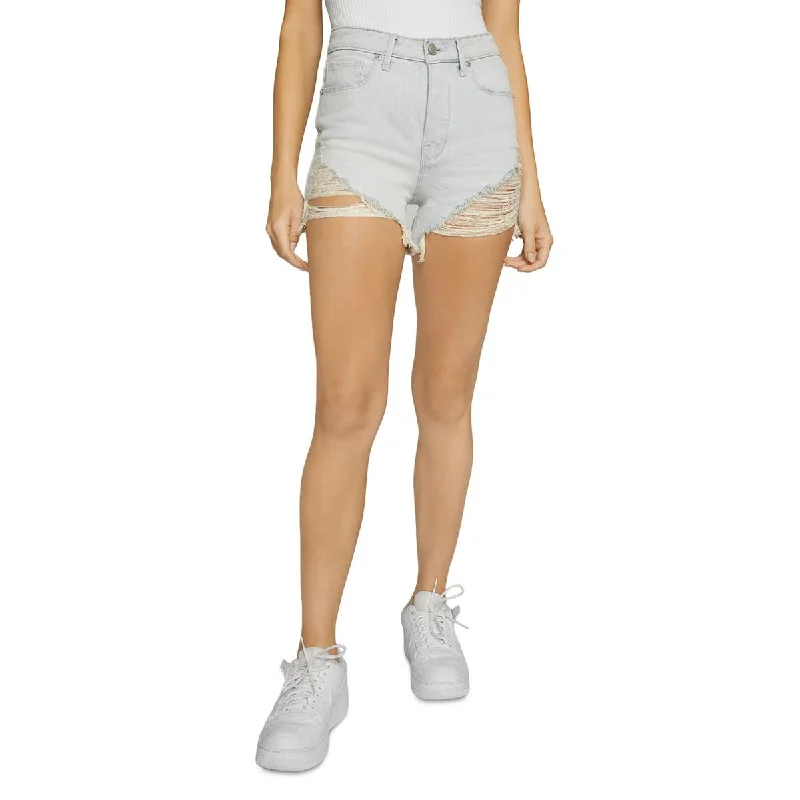 Blowout Sale Good American Womens Bombshell Denim Frayed Hem Cutoff Shorts