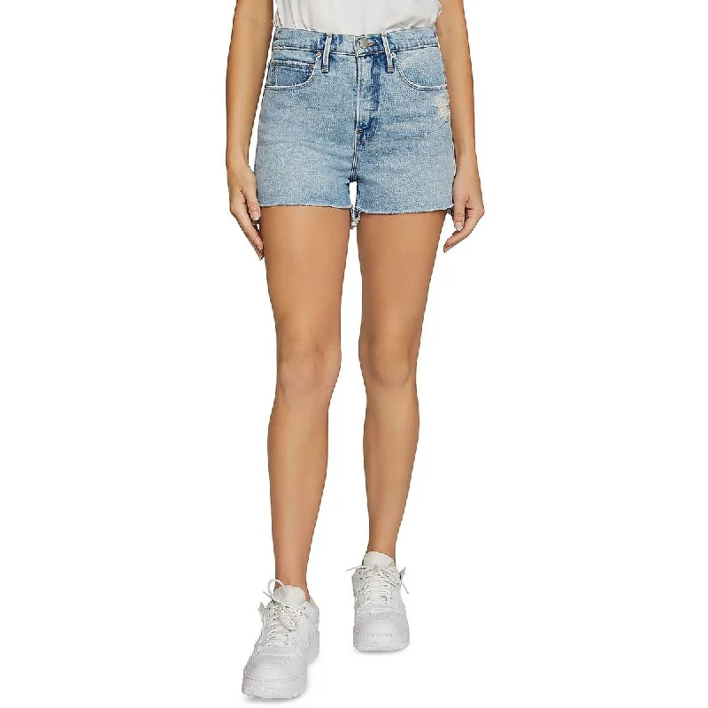 Discount Extravaganza Good American Womens Distressed High Rise Denim Shorts