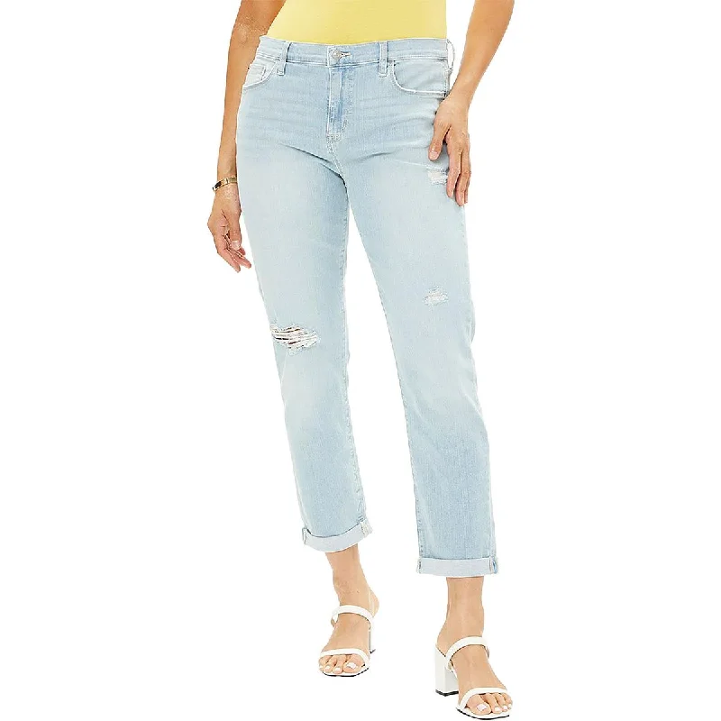 Year-End Clearance Hudson Womens Natalie Light Wash Destroyed Boyfriend Jeans