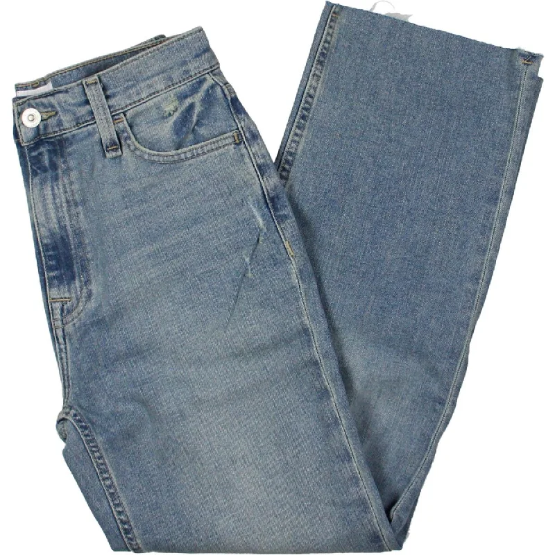 Season Finale Sale Hudson Womens Noa Mid-Rise Straight Leg Cropped Jeans
