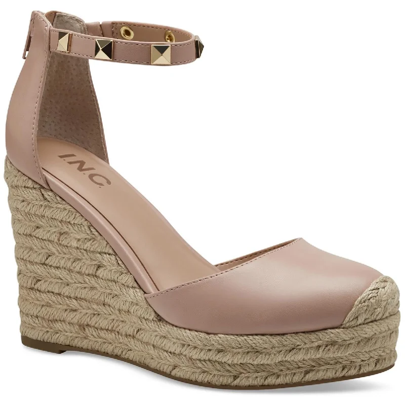 Price Drop INC Womens Masin2 Faux Leather Espadrilles Wedge Heels