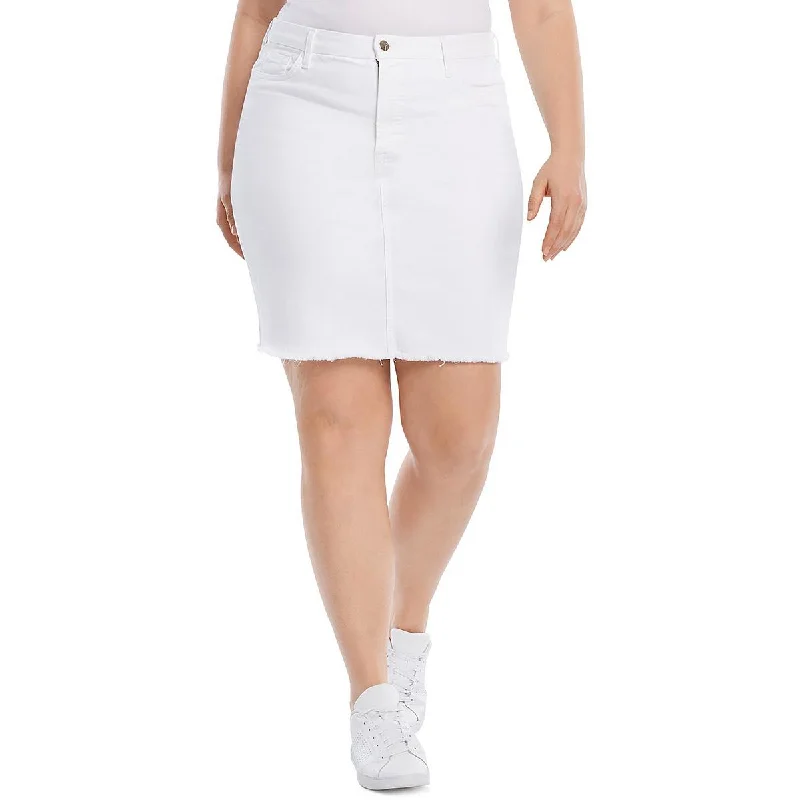 Special Promotion Jen7 by 7 for All Mankind Womens Plus Mid Rise Raw Hem Pencil Skirt
