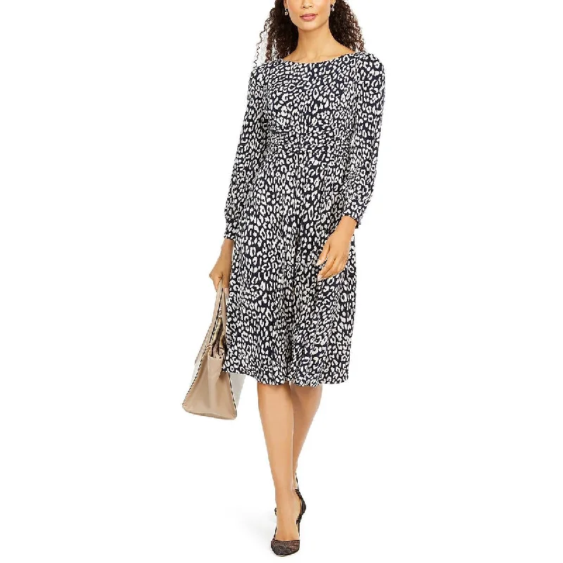 Super Deal Jessica Howard Womens Petites Cheetah Print Midi Sheath Dress