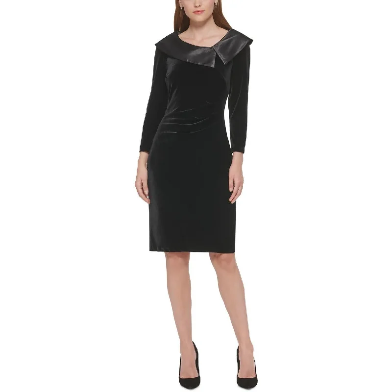 Price Blitz Jessica Howard Womens Petites Velvet Long Sleeves Cocktail and Party Dress