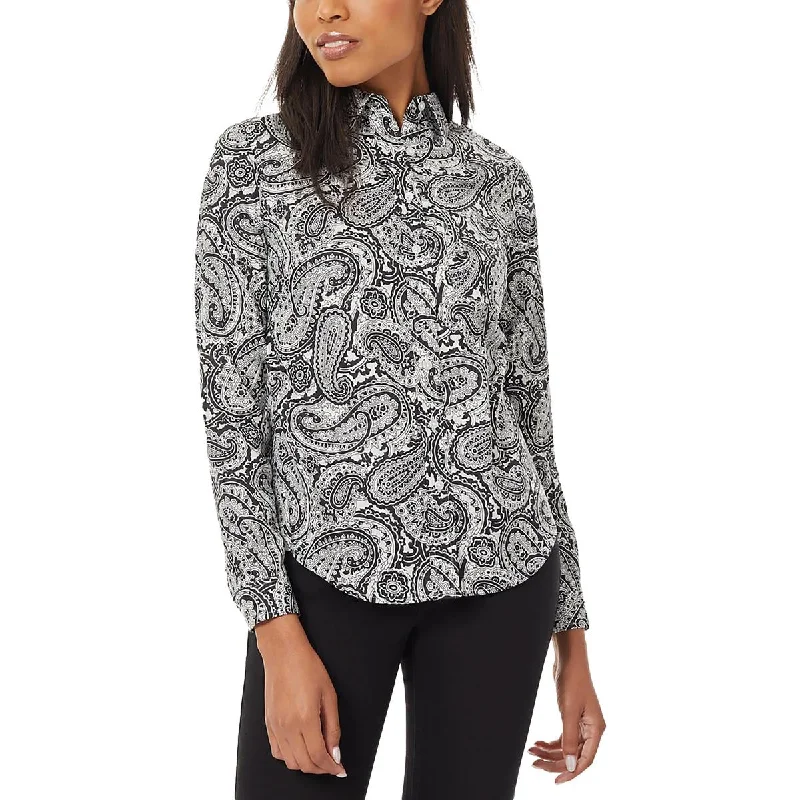 Big Discounts Jones New York Womens Cotton Paisley Blouse
