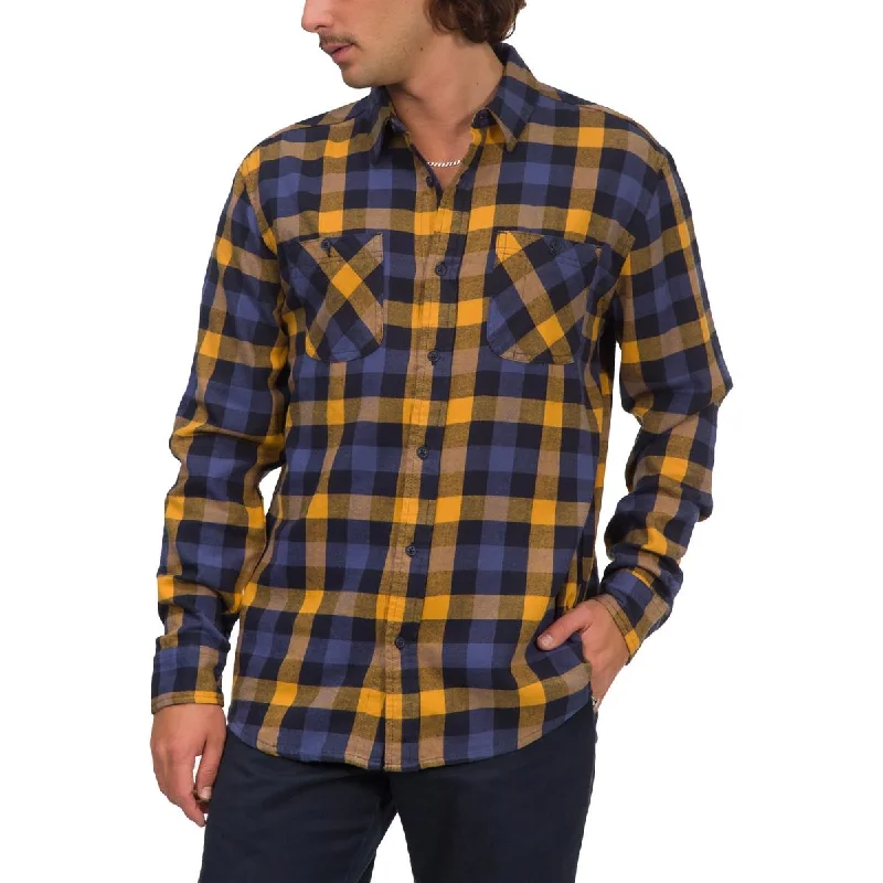 Online Exclusive Junk Food Mens Flannel Plaid Button-Down Shirt