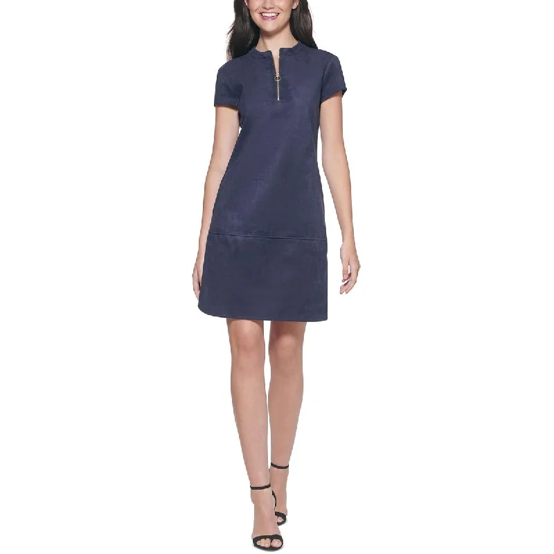 Discount Deals Kensie Dresses Womens Faux Suede Midi Shift Dress