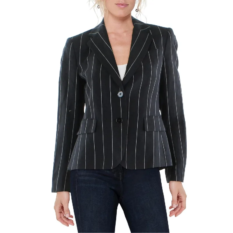 Year-End Sale Lauren Ralph Lauren Womens Pinstripe Business Two-Button Blazer