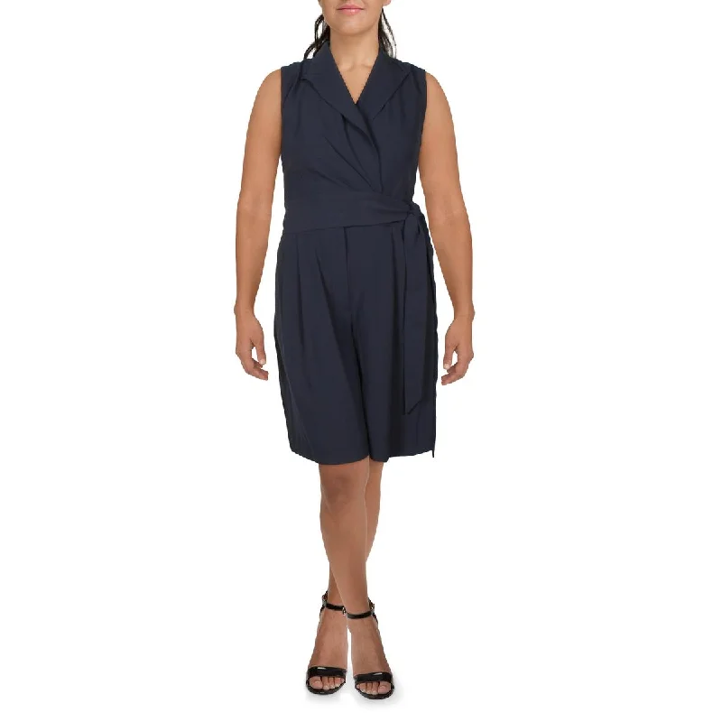Year-End Sale Lauren Ralph Lauren Womens Side Tie Surplice Romper