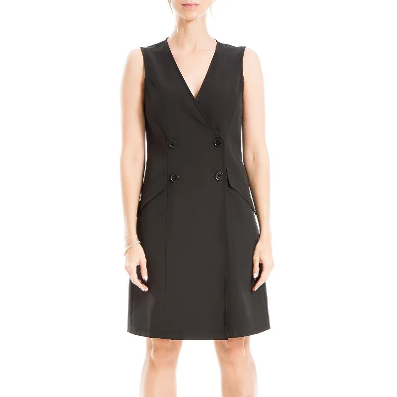 Massive Deals Max Studio Womens Double-Breasted Sleeveless Mini Dress