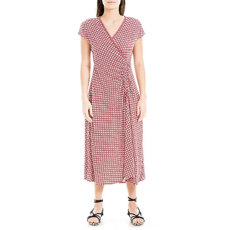 Lowest Price Max Studio Womens Floral Ruched Midi Dress