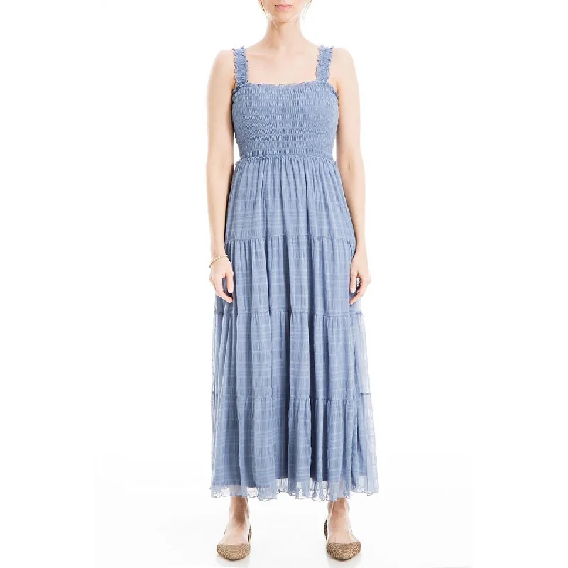 Limited Availability Max Studio Womens Tiered Smocked Midi Dress