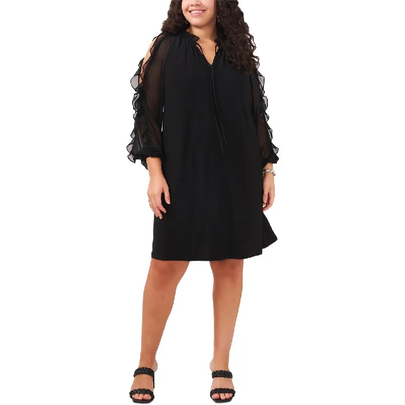 Crazy Deals MSK Womens Plus Sheer Short Mini Dress