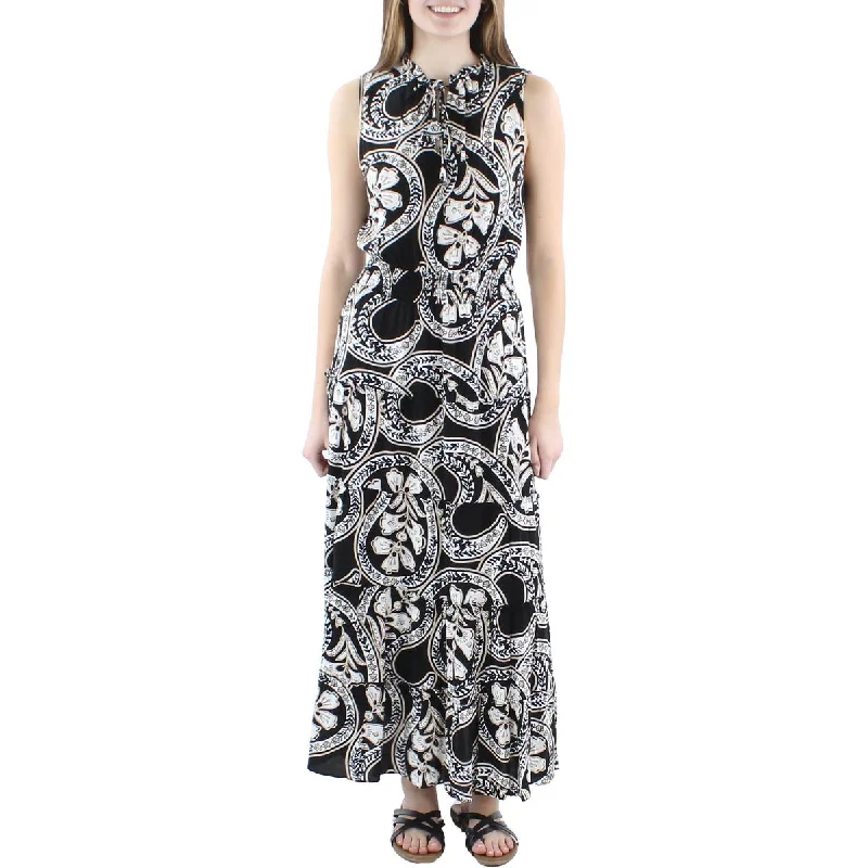 Final Clearance MSK Womens Sleeveless Printed Midi Dress