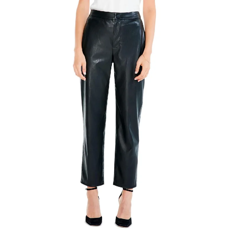 Limited Availability Nic + Zoe Womens Faux Leather High Rise Straight Leg Pants