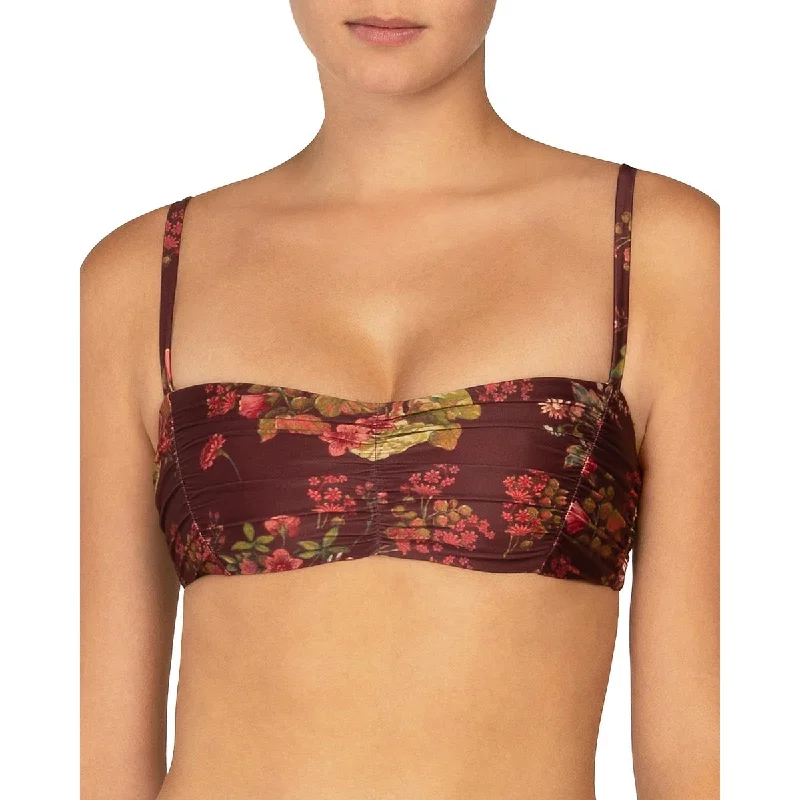 Super Sale Peony Womens Ruched Removable Padding Bikini Swim Top
