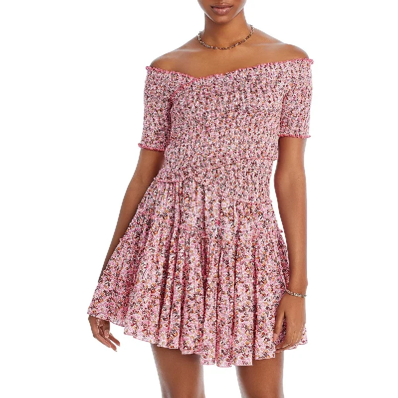 Special Savings Poupette St Barth Womens Printed Short Mini Dress
