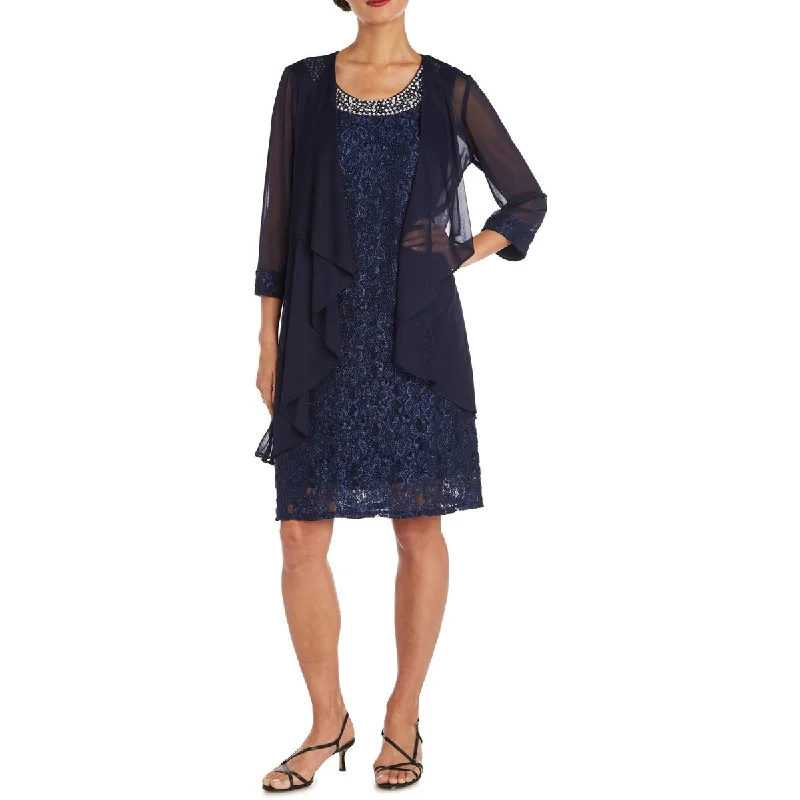Deep Discounts R&M Richards Women's Short Lace Mother of the Bride Dress with Jacket