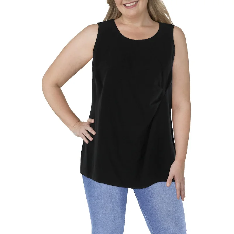 REBEL WILSON X ANGELS Womens Plus Ruched Side Zipper Tank Top