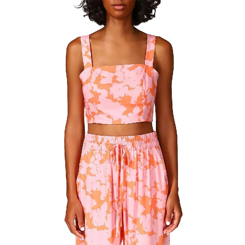 Sanctuary Womens Floral Square Neck Cropped