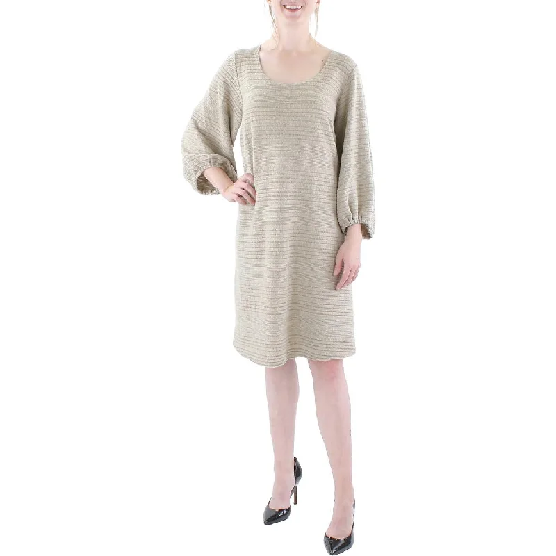 Instant Savings Signature By Robbie Bee Womens Plus Ribbed Shadow Stripe Shift Dress